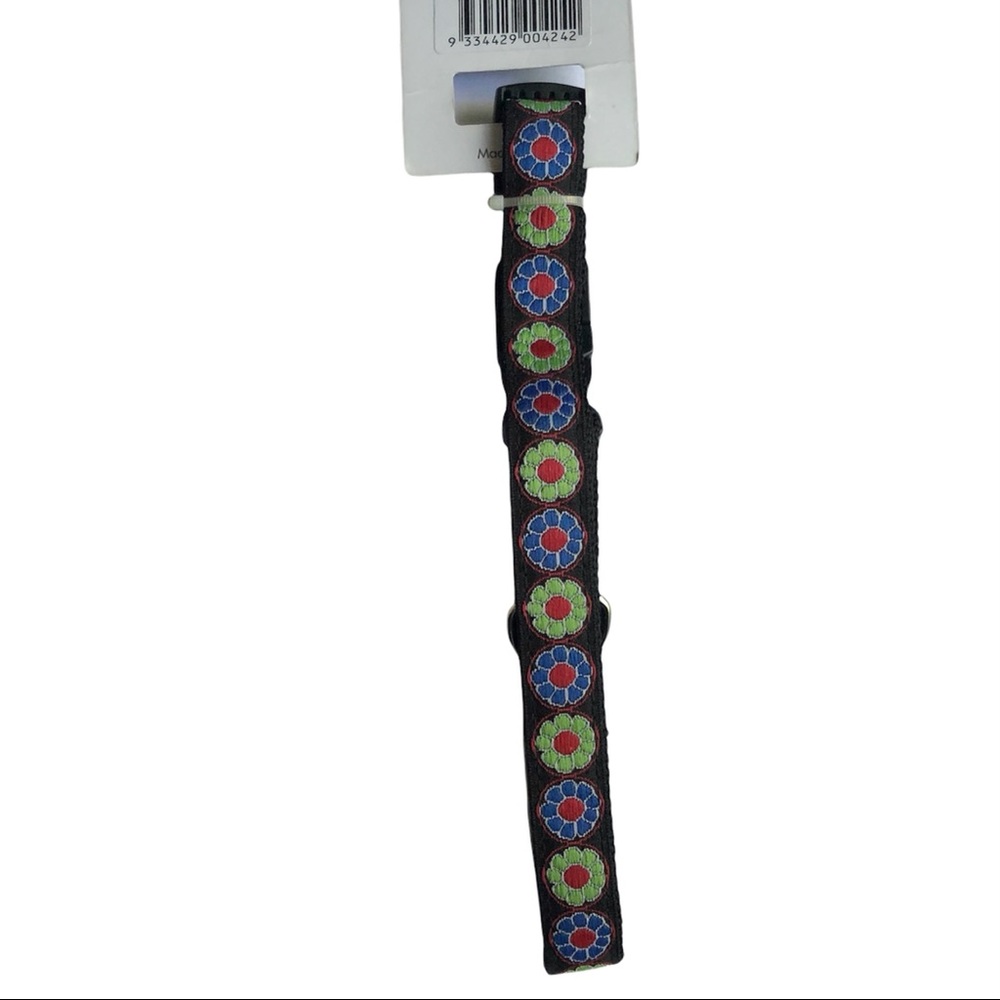 Dog Collar Flower Power M/L Black Buckle - Picture 9 of 9